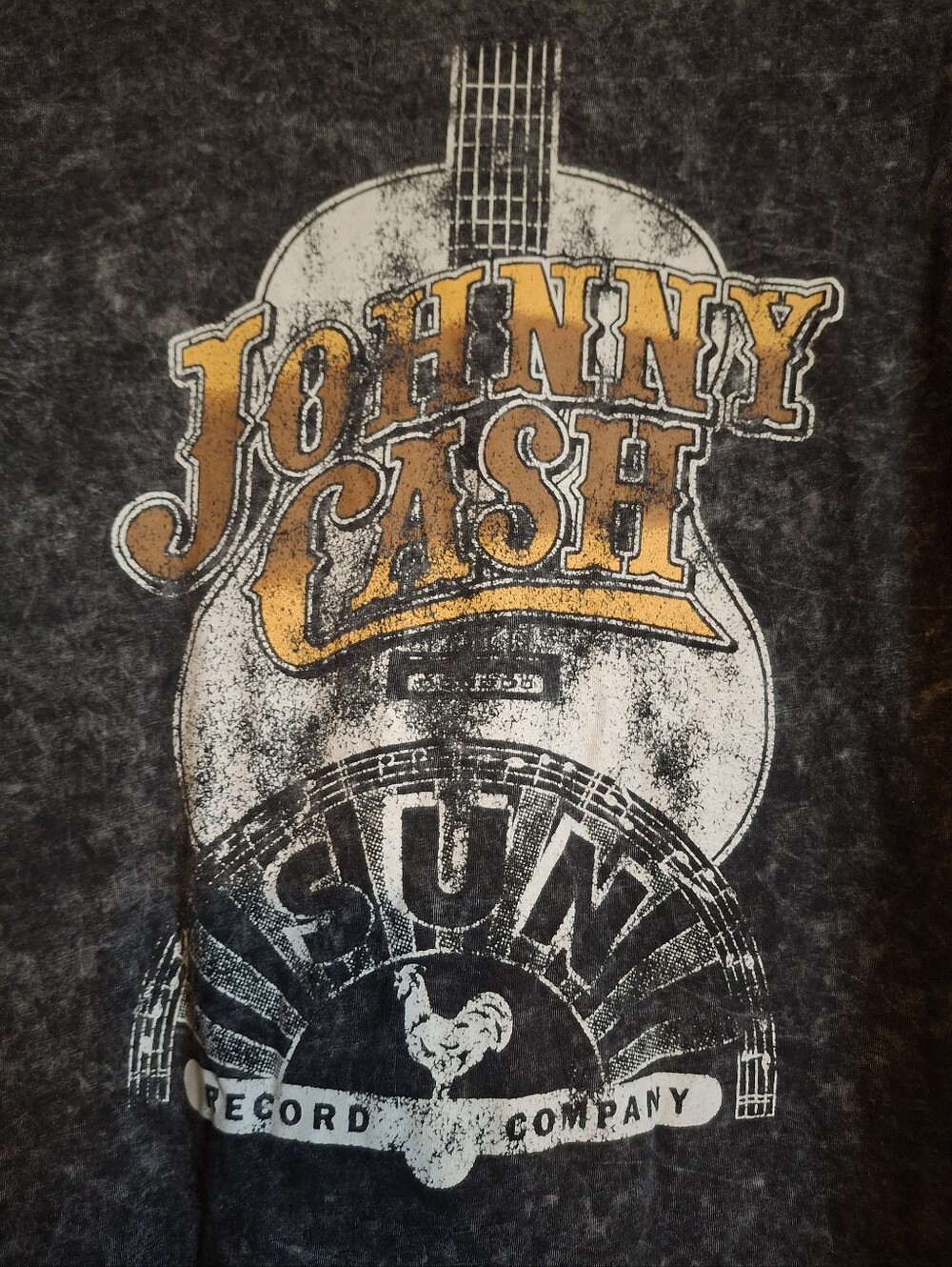Johnny Cash Graphic Short Sleeve T-Shirt - Charcoal with Gold Print